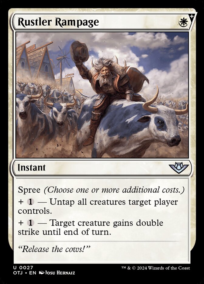 MTG Card Title: Rustler Rampage OTJ/27