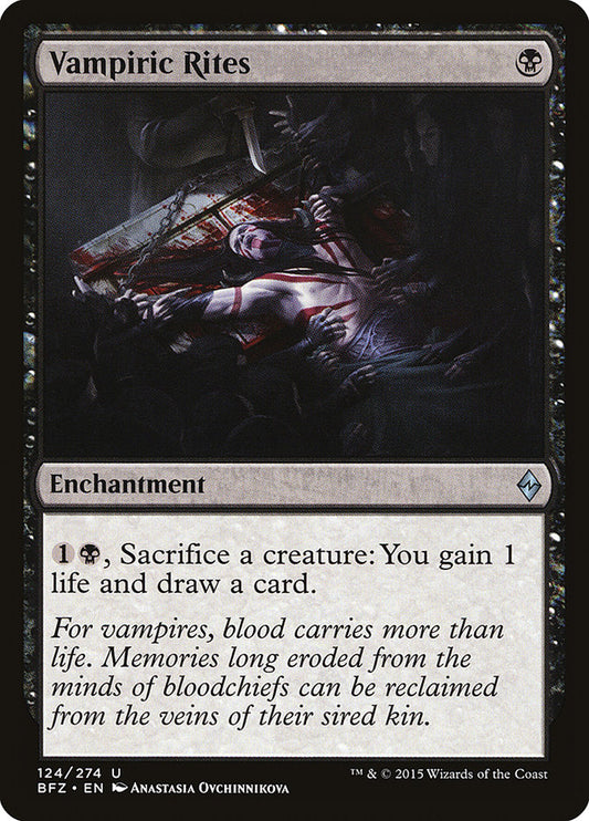 MTG Card Title: Vampiric Rites BFZ/124