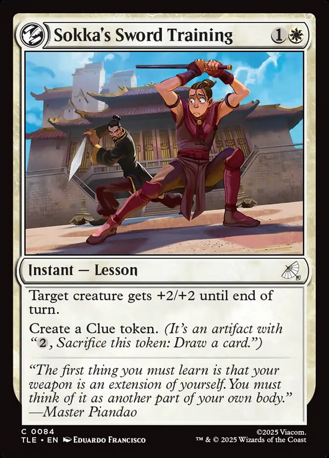 MTG Card Title: Sokka's Sword Training TLE/84