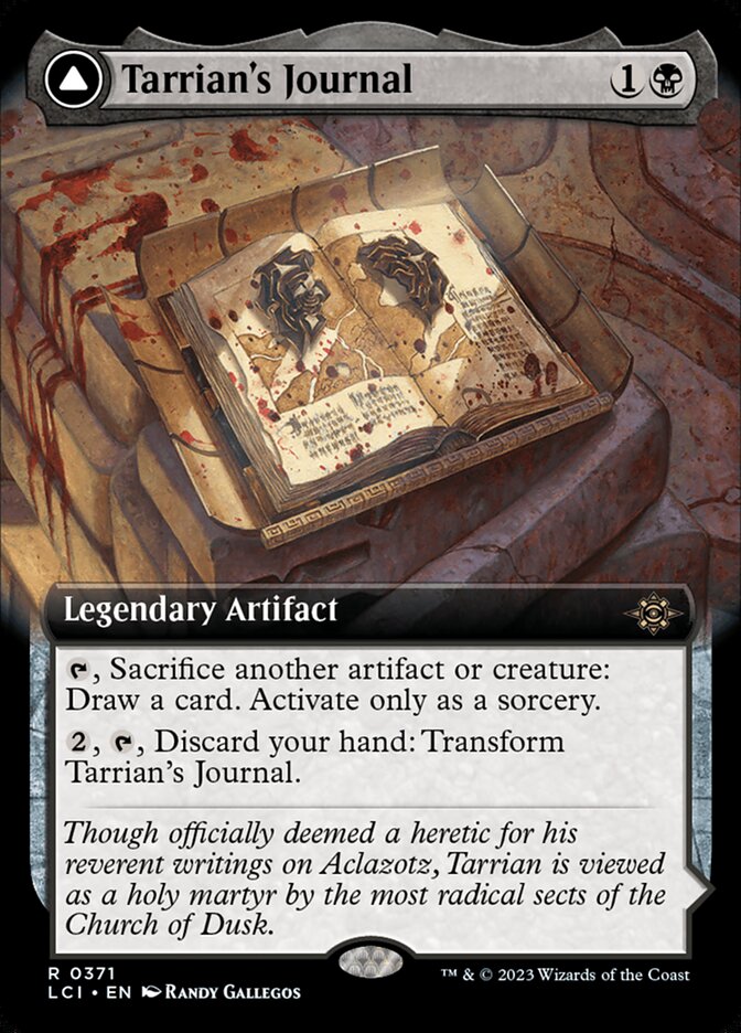 MTG Card Title: Tarrian's Journal // The Tomb of Aclazotz LCI/371
