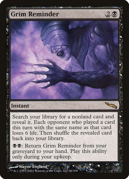 MTG Card Title: Grim Reminder MRD/66