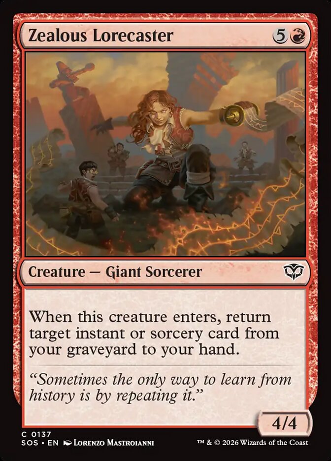 MTG Card Title: Zealous Lorecaster SOS/137