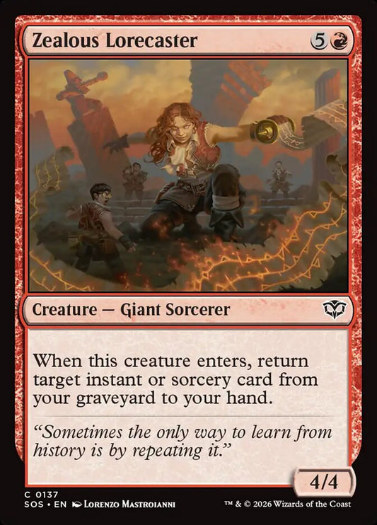 MTG Card Title: Zealous Lorecaster SOS/137