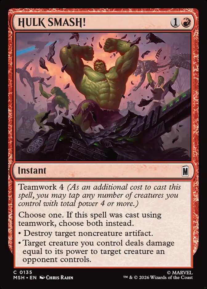 MTG Card Title: HULK SMASH! MSH/135