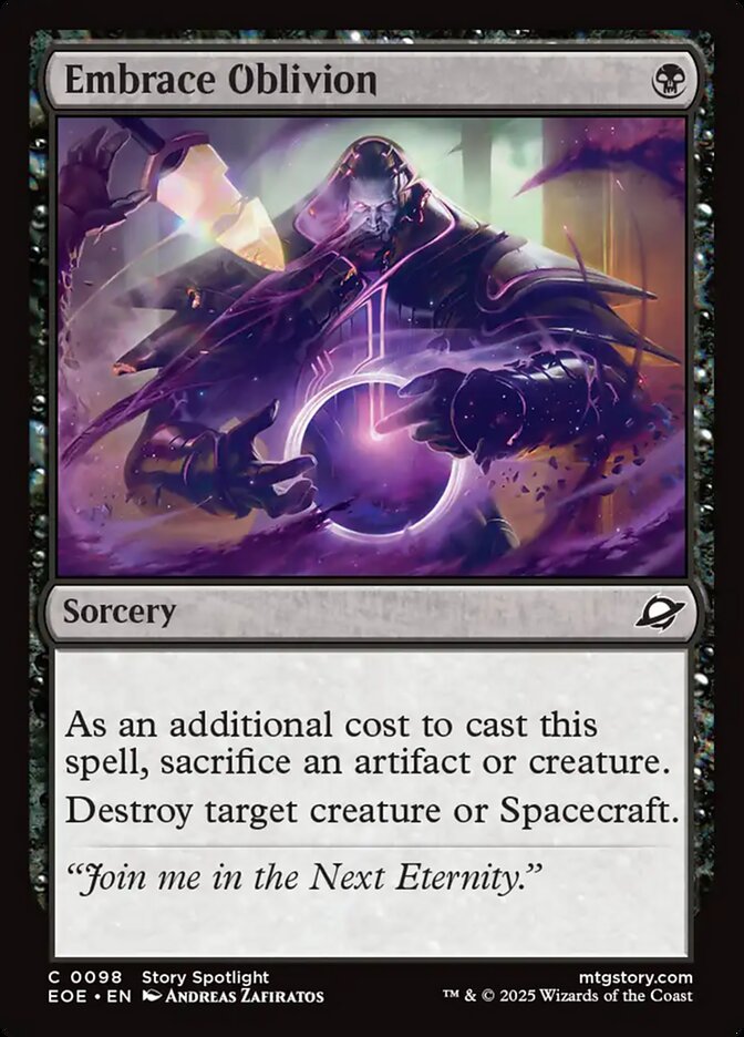 MTG Card Title: Embrace Oblivion EOE/98