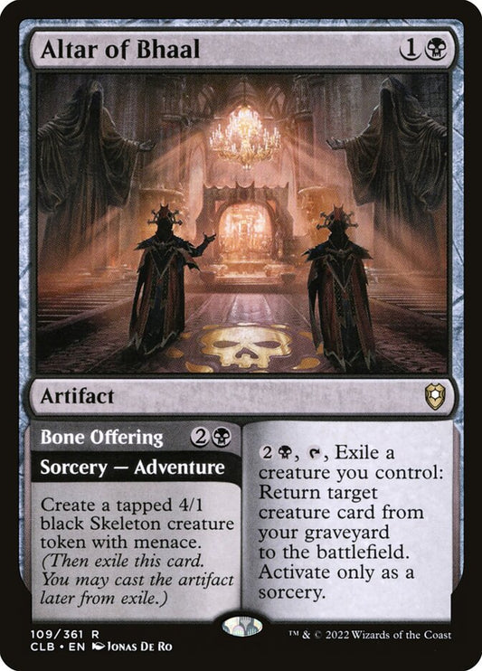 MTG Card Title: Altar of Bhaal // Bone Offering CLB/109