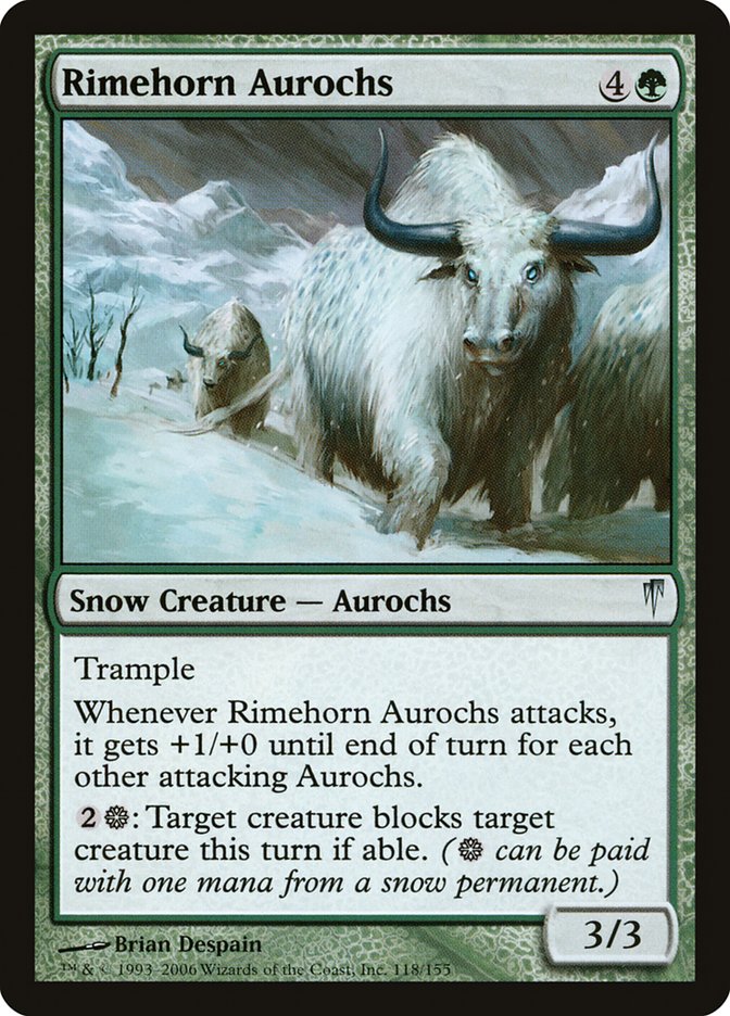 MTG Card Title: Rimehorn Aurochs CSP/118