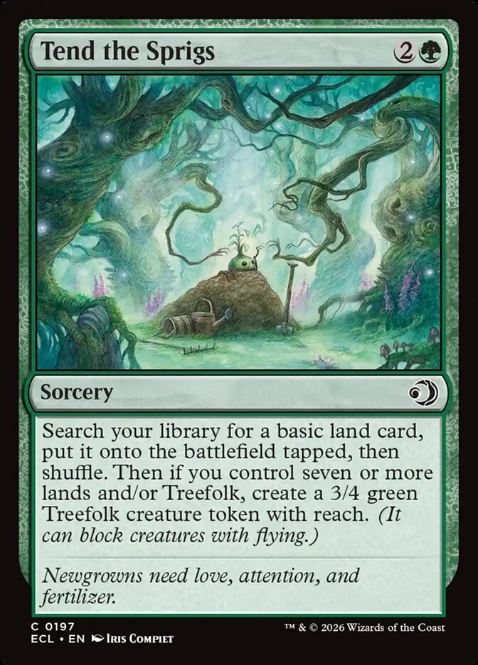 MTG Card Title: Tend the Sprigs ECL/197