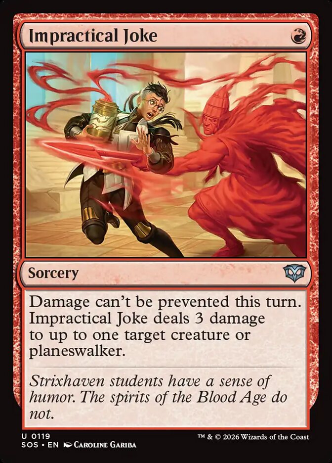 MTG Card Title: Impractical Joke SOS/119