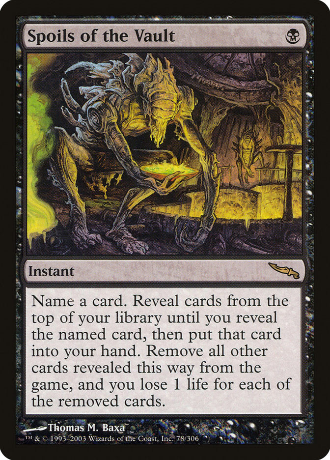 MTG Card Title: Spoils of the Vault MRD/78