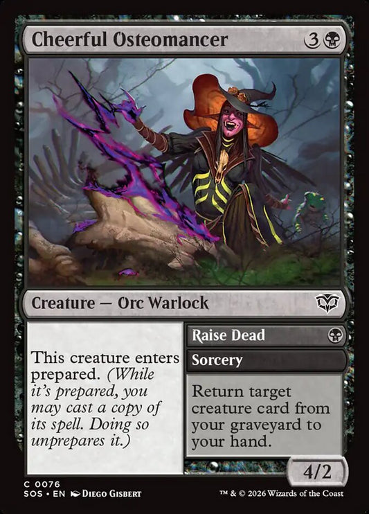 MTG Card Title: Cheerful Osteomancer // Raise Dead SOS/76