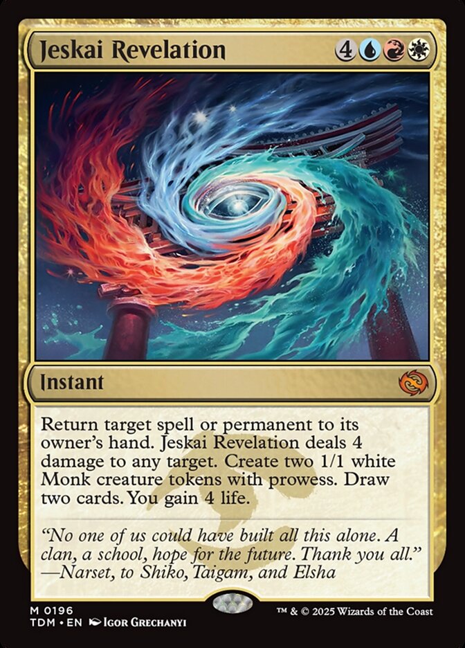 MTG Card Title: Jeskai Revelation TDM/196