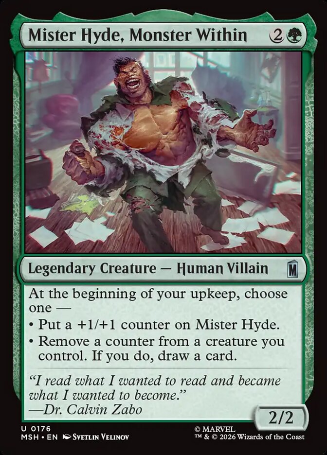 MTG Card Title: Mister Hyde, Monster Within MSH/176
