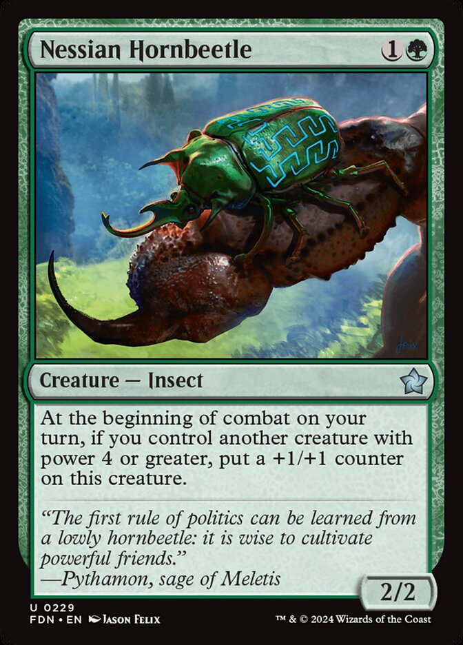 MTG Card Title: Nessian Hornbeetle FDN/229