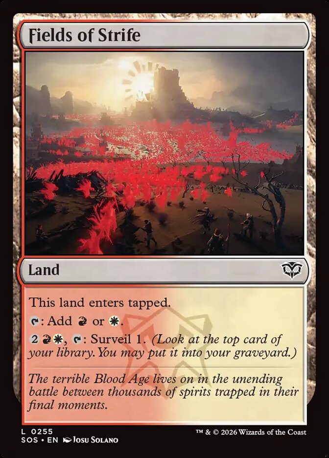 MTG Card Title: Fields of Strife SOS/255