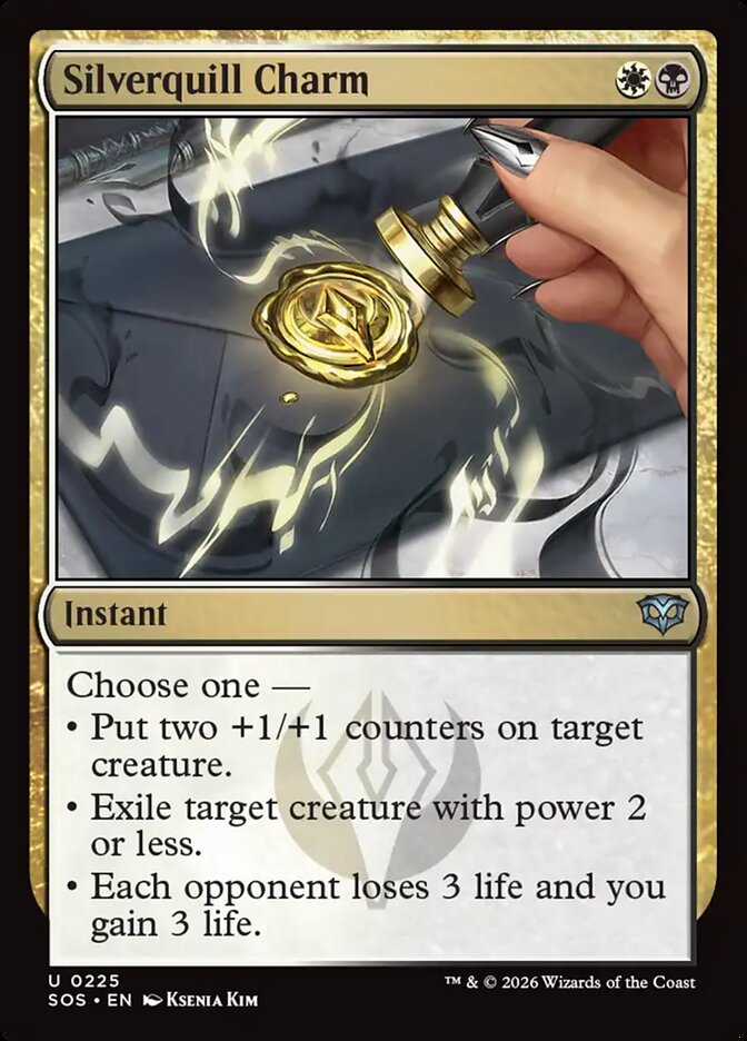 MTG Card Title: Silverquill Charm SOS/225