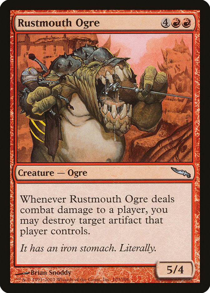 MTG Card Title: Rustmouth Ogre MRD/103