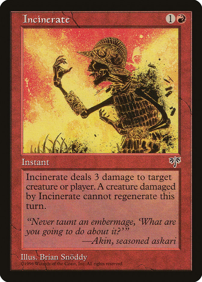 MTG Card Title: Incinerate MIR/184