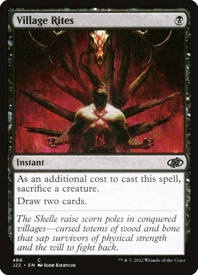 MTG Card Title: Village Rites J22/486