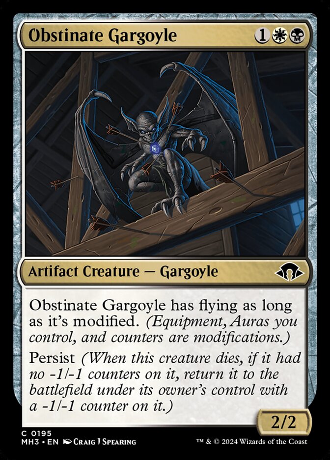 MTG Card Title: Obstinate Gargoyle MH3/195