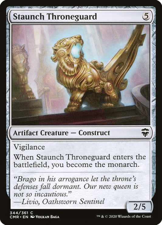 MTG Card Title: Staunch Throneguard CMR/344