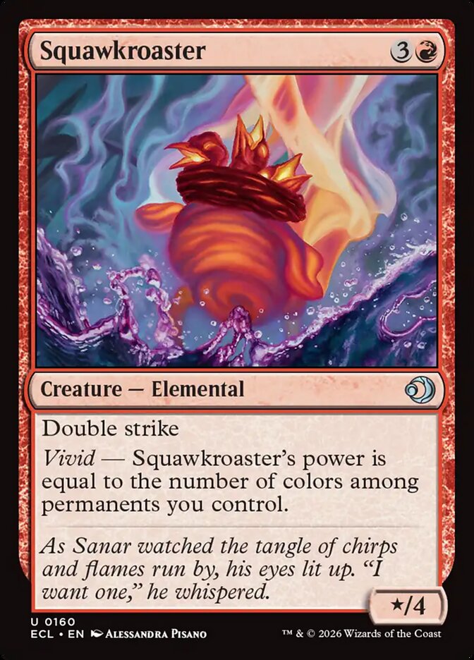 MTG Card Title: Squawkroaster ECL/160