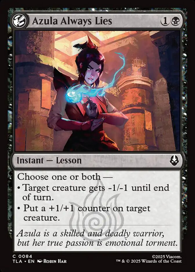 MTG Card Title: Azula Always Lies TLA/84