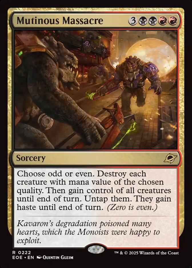 MTG Card Title: Mutinous Massacre EOE/222