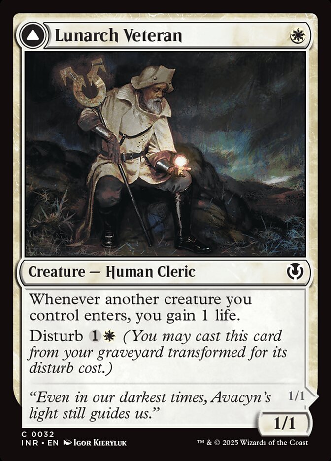 MTG Card Title: Lunarch Veteran // Luminous Phantom INR/32