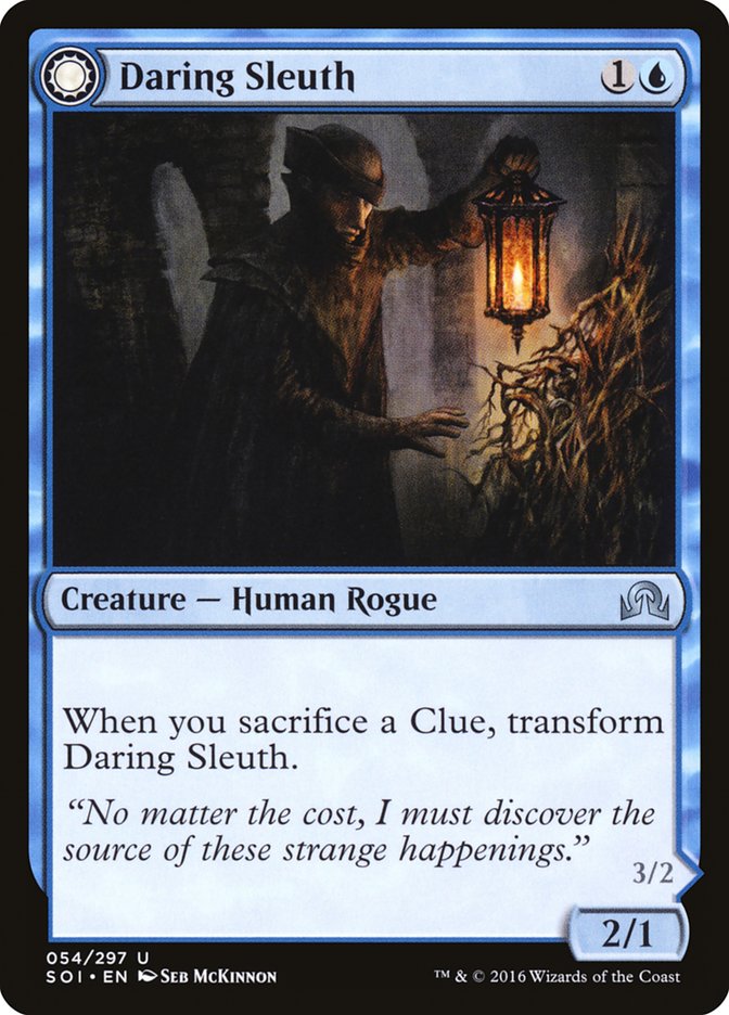 MTG Card Title: Daring Sleuth // Bearer of Overwhelming Truths SOI/54