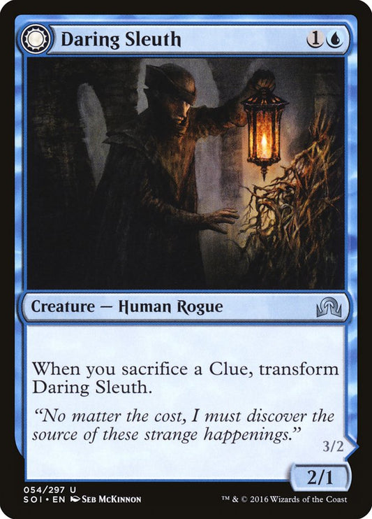 MTG Card Title: Daring Sleuth // Bearer of Overwhelming Truths SOI/54