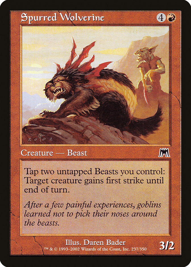 MTG Card Title: Spurred Wolverine ONS/237