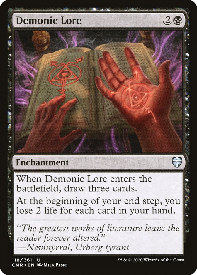 MTG Card Title: Demonic Lore CMR/118