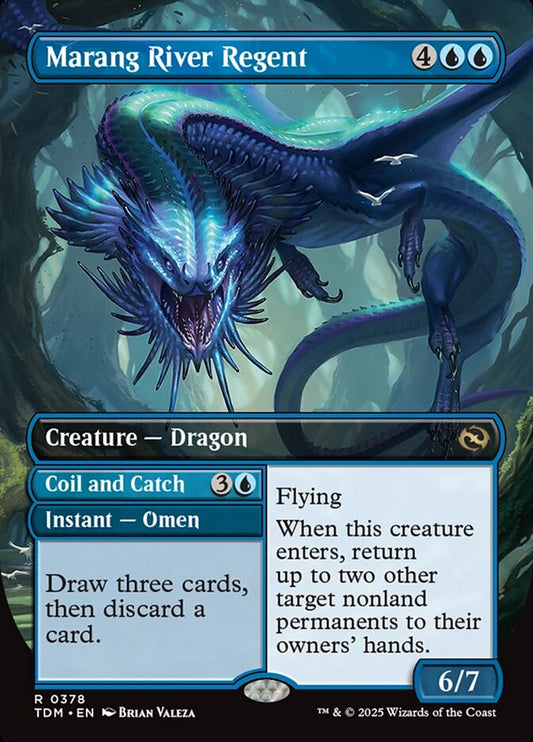 MTG Card Title: Marang River Regent // Coil and Catch TDM/378