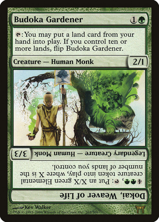 MTG Card Title: Budoka Gardener // Dokai, Weaver of Life CHK/202