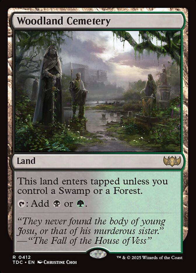 MTG Card Title: Woodland Cemetery TDC/412