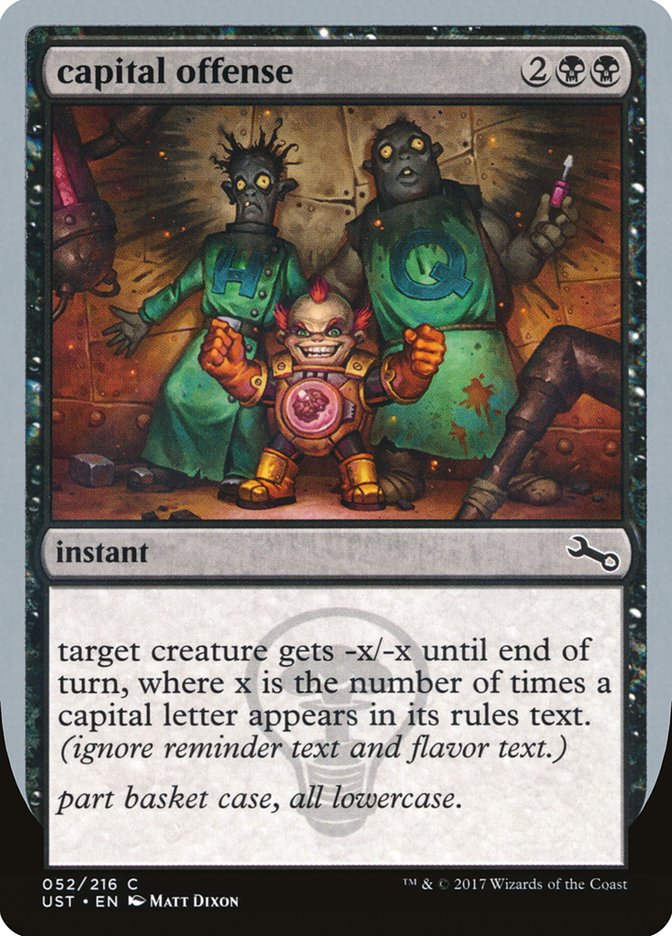 MTG Card Title: capital offense UST/52