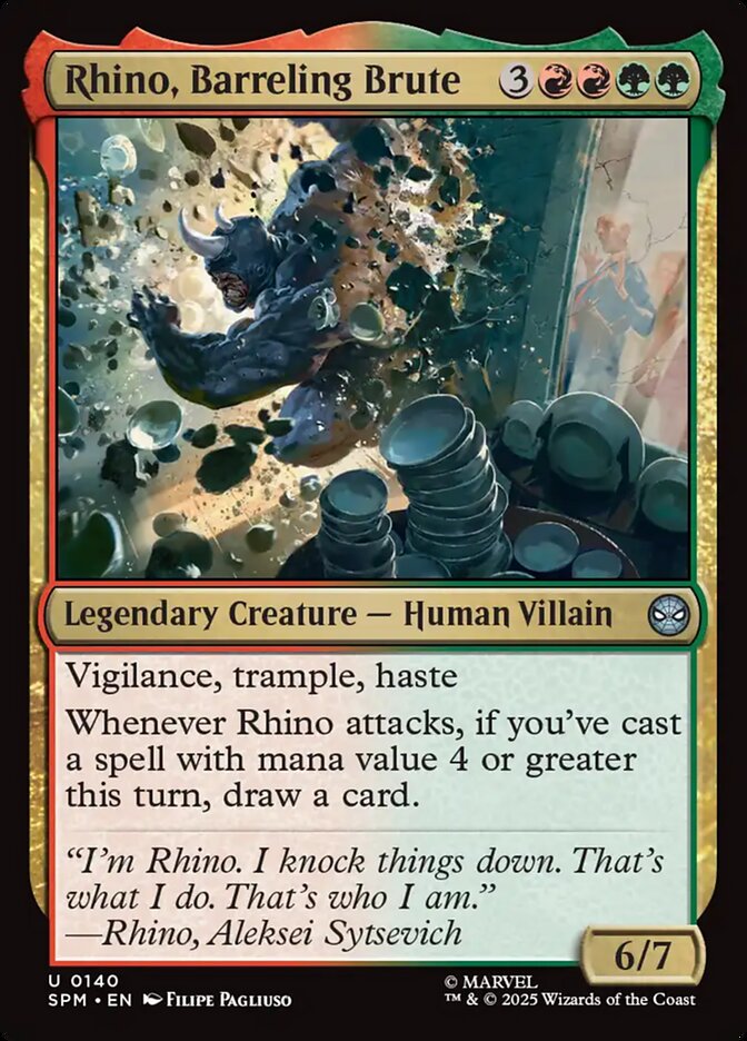 MTG Card Title: Rhino, Barreling Brute SPM/140