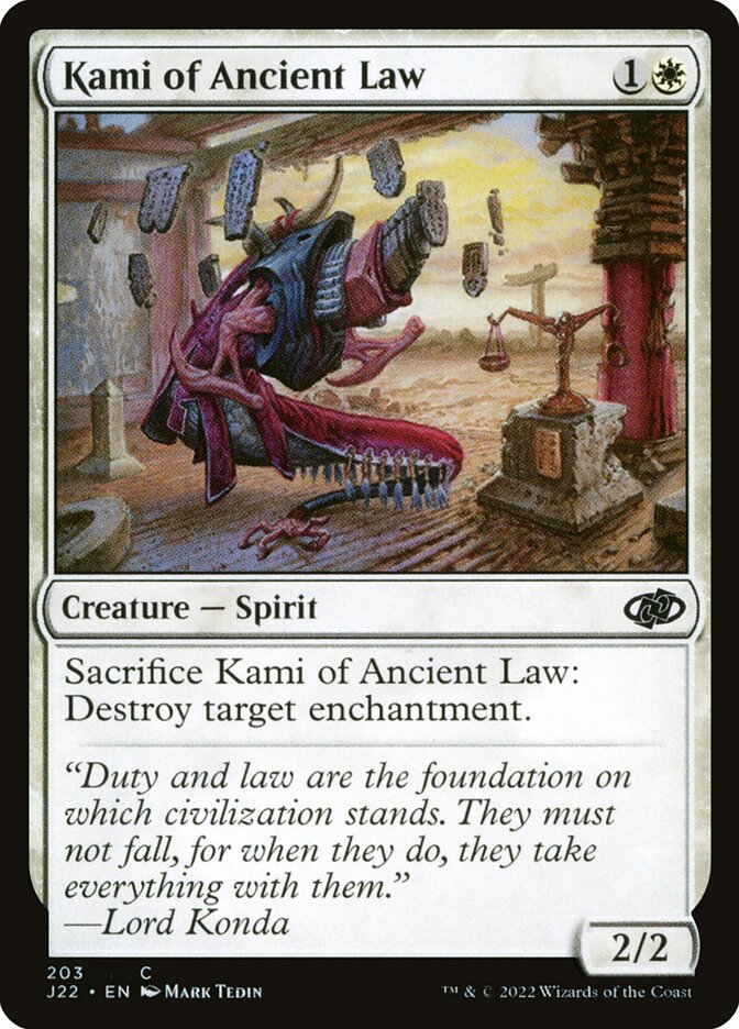 MTG Card Title: Kami of Ancient Law J22/203
