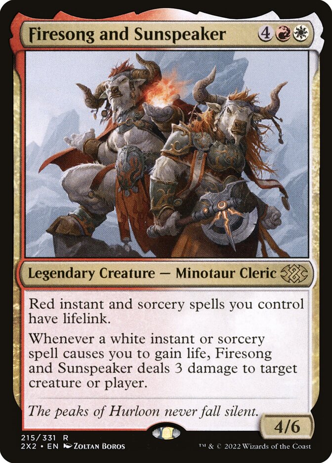 MTG Card Title: Firesong and Sunspeaker 2X2/215