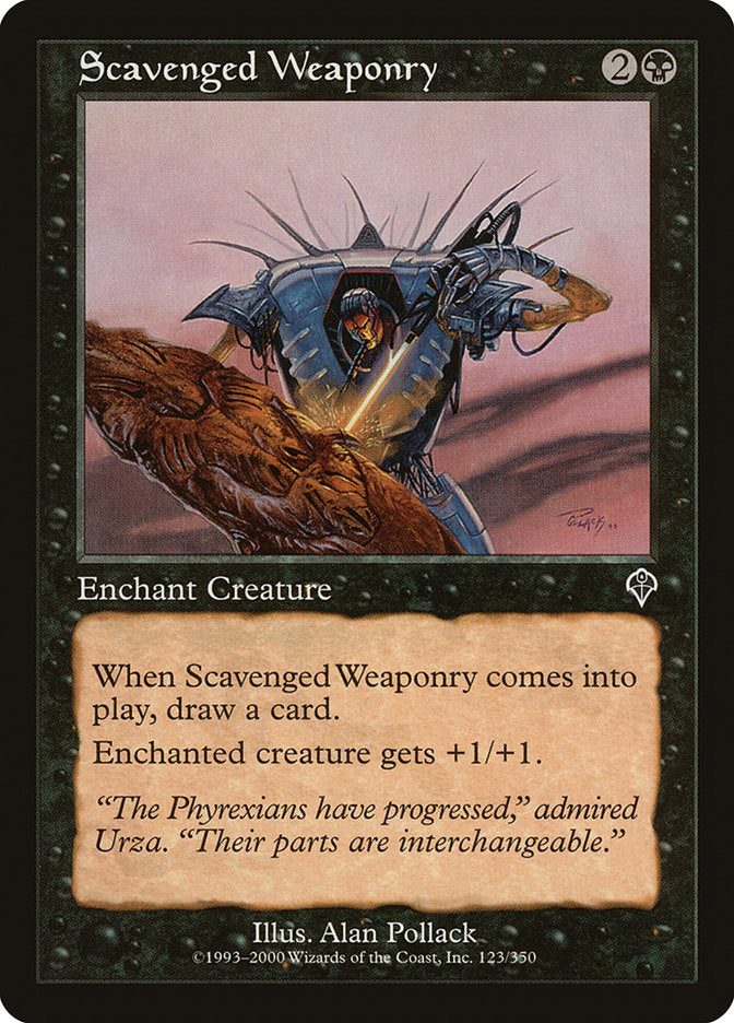 MTG Card Title: Scavenged Weaponry INV/123
