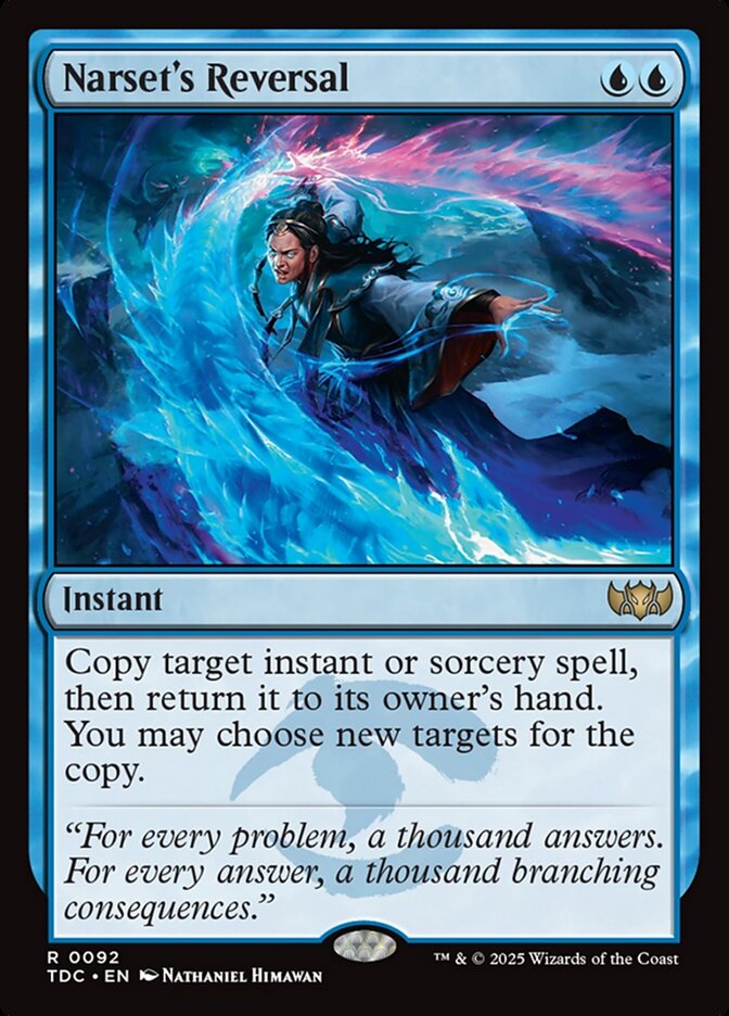 MTG Card Title: Narset's Reversal TDC/92