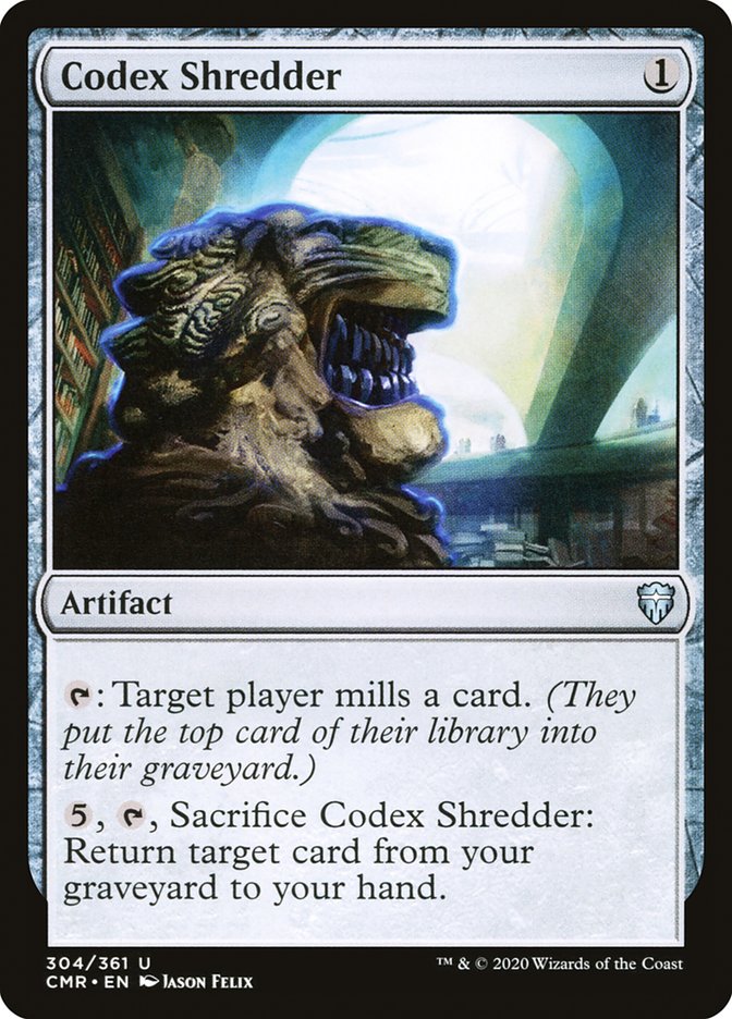 MTG Card Title: Codex Shredder CMR/304