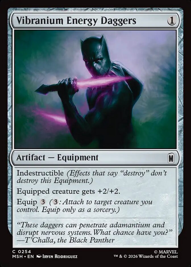 MTG Card Title: Vibranium Energy Daggers MSH/254