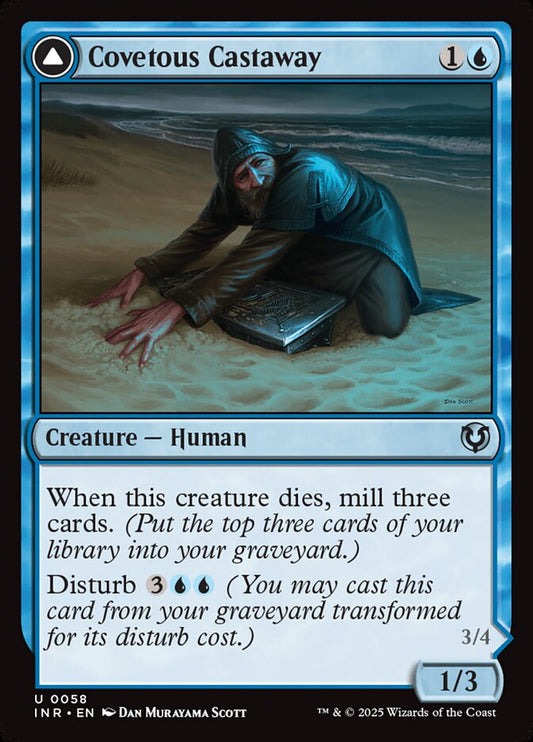 MTG Card Title: Covetous Castaway // Ghostly Castigator INR/58