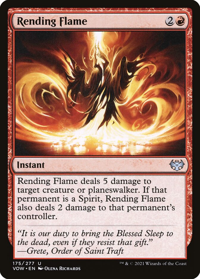 MTG Card Title: Rending Flame VOW/175