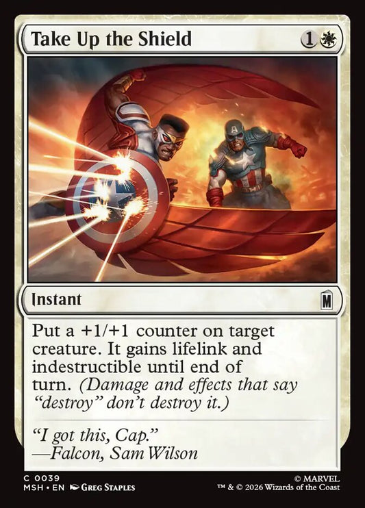 MTG Card Title: Take Up the Shield MSH/39