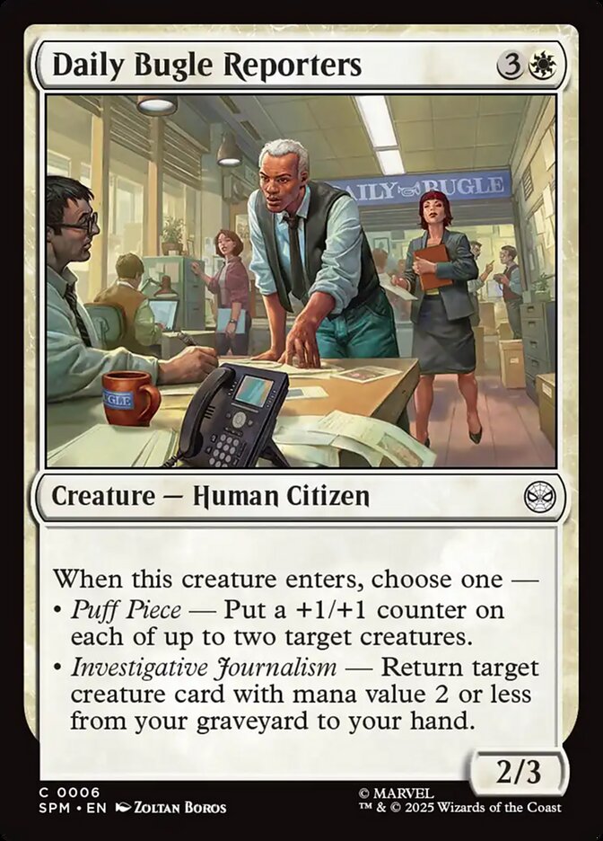 MTG Card Title: Daily Bugle Reporters SPM/6