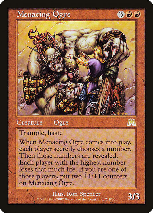 MTG Card Title: Menacing Ogre ONS/219