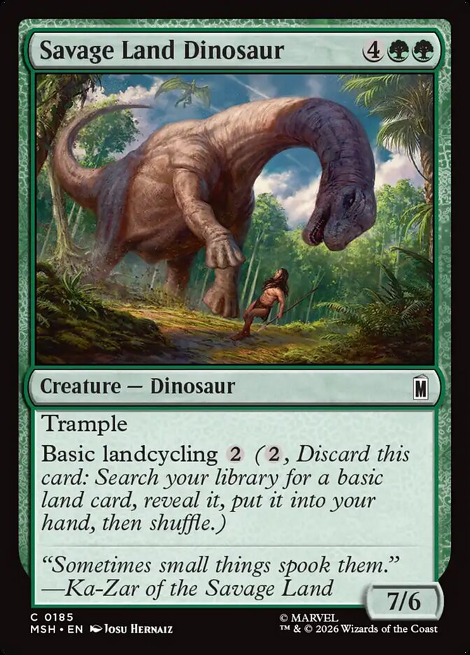 MTG Card Title: Savage Land Dinosaur MSH/185
